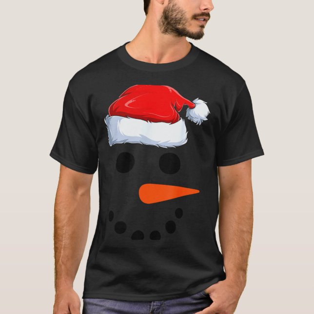 Camiseta Winter Snowman Face Costume Christmas Snowman  (Frente)
