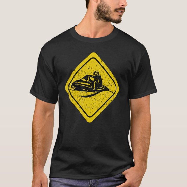 Camiseta Winter Snowmobile Hazardwarning Send It Snow Sled  (Frente)