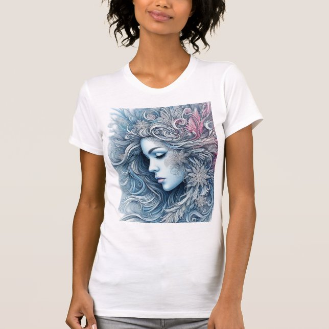 Camiseta Winter Woman Fashion Illustration (Frente)