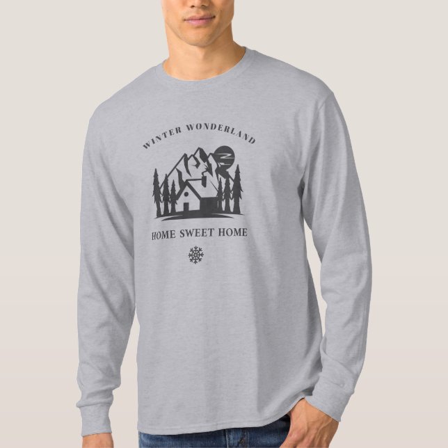 Camiseta Winter Wonderland, Home Sweet Home Winter House (Frente)