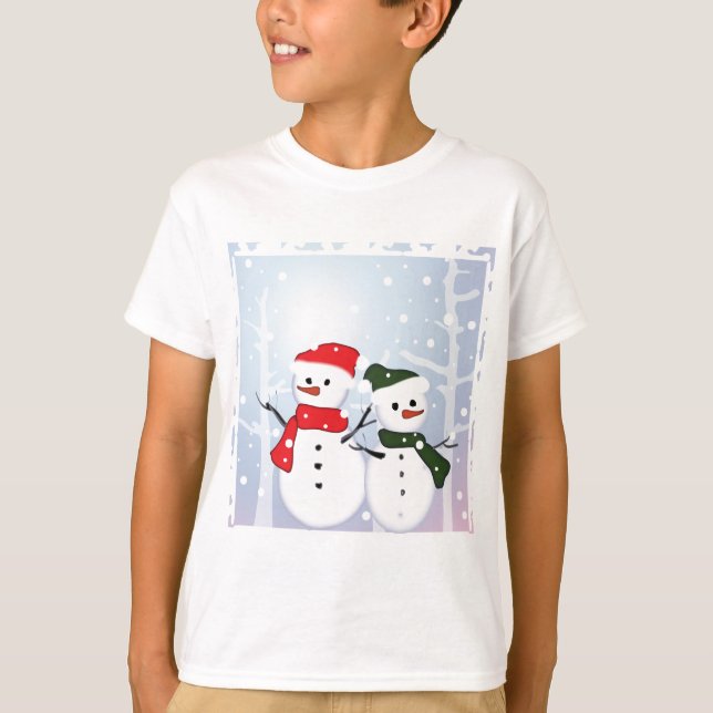 Camiseta Winter Wonderland Snowman Nosso Primeiro Natal (Frente)