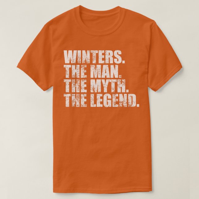 Camiseta WintersWinters Nome da família Winters sobrenome W (Frente do Design)