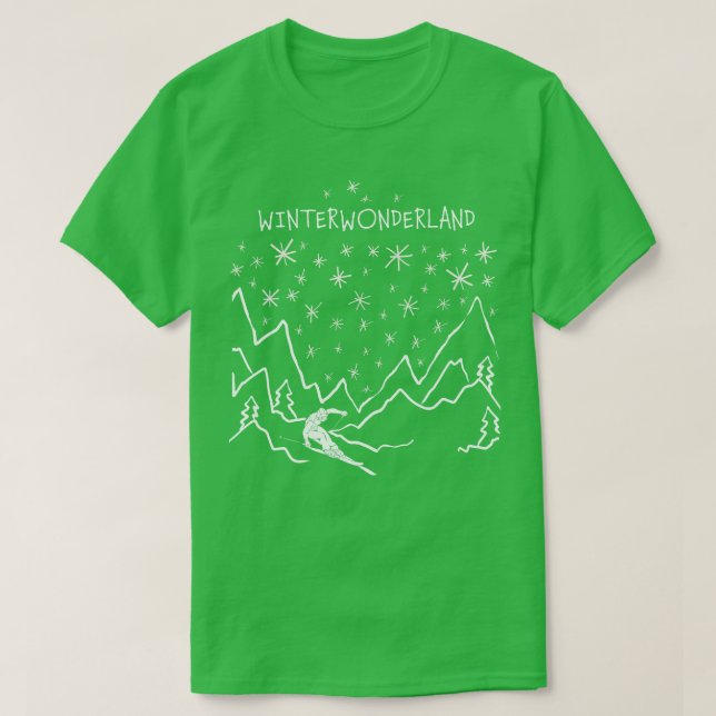 Camiseta Winterwonderland Ski Skier Skiing (Frente do Design)