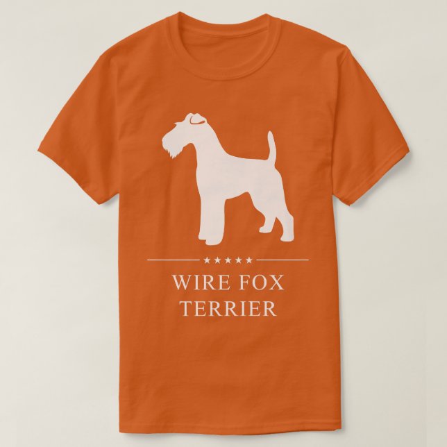 Camiseta Wire Fo Terrier Dog White Silhouette Premium  (Frente do Design)