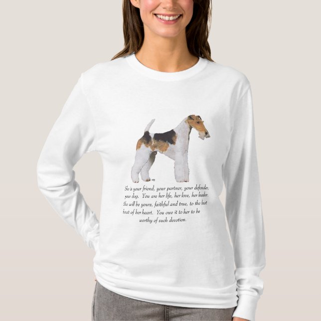 Camiseta Wire Fox Terrier Lembrança FÊMEA (Frente)