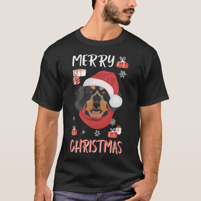 Camiseta Wire Haired Dachshund Natal (Frente)