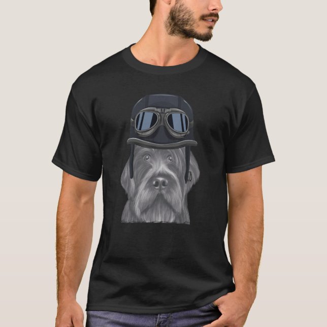 Camiseta Wirehaired Apontando Griffon Vintage Motorcycle He (Frente)