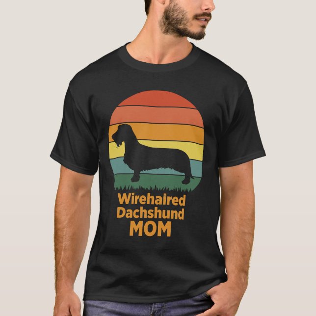 Camiseta Wirehaired Dachshund Mom Colored (Frente)