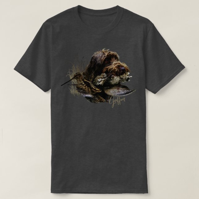 Camiseta Wirehaired Pointing Griffon Caça-Madeira (Frente do Design)