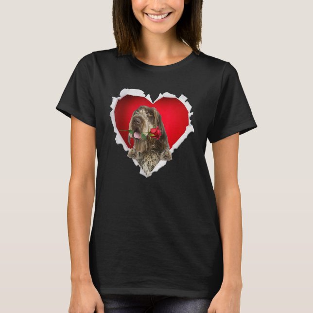 Camiseta Wirehaired Pointing Griffon Dog Heart Valenti (Frente)
