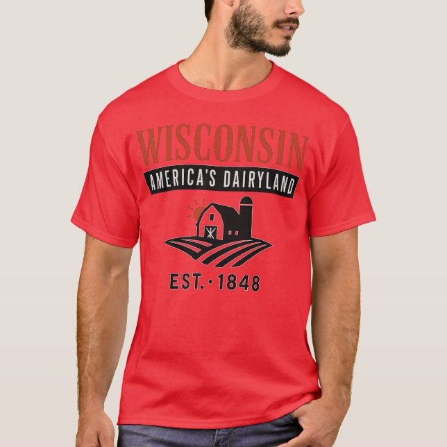 Camiseta Wisconsin America’s Dairyland Vintage Farm (Frente)