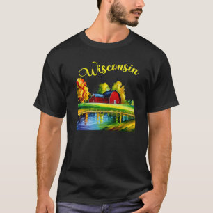 Camiseta Wisconsin Barn e Fazenda Premium
