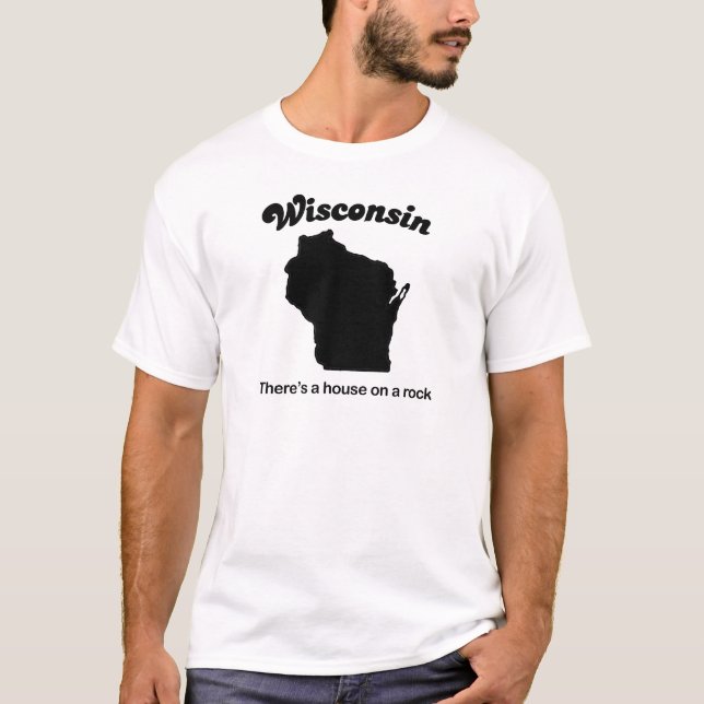 Camiseta Wisconsin - casa em uma rocha (Frente)