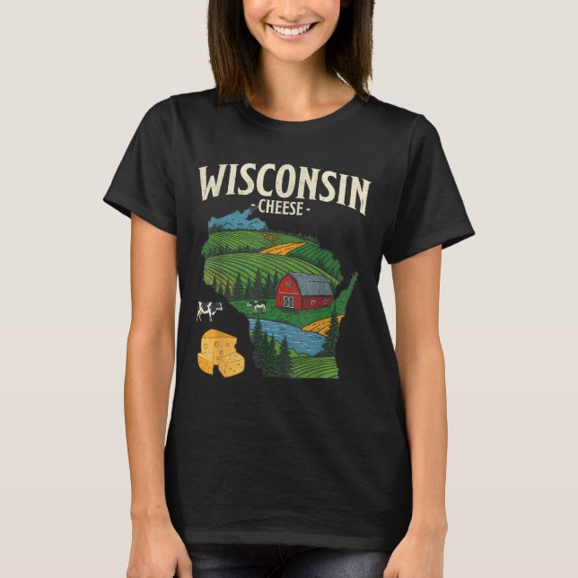 Camiseta Wisconsin Cheese State Pride Farm Dairy Lover Gift (Frente)
