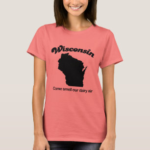 Camiseta Wisconsin - cheiro vindo nosso ar da leiteria