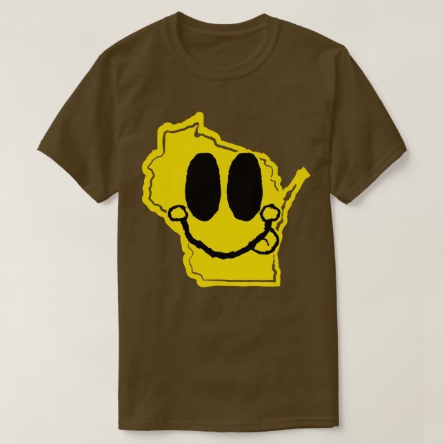 Camiseta Wisconsin Happy Face com língua saindo (Frente do Design)