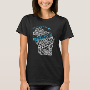 Camiseta Wisconsin Home State Wi Mandala Mapa dos Estados U