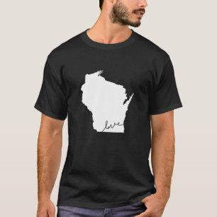 Camiseta Wisconsin Love Heart Home State Midwest Wisco Vint