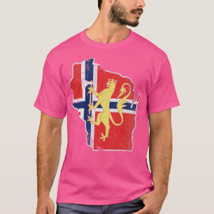 Camiseta Wisconsin Norueguês Norge Norway Flag Vin
