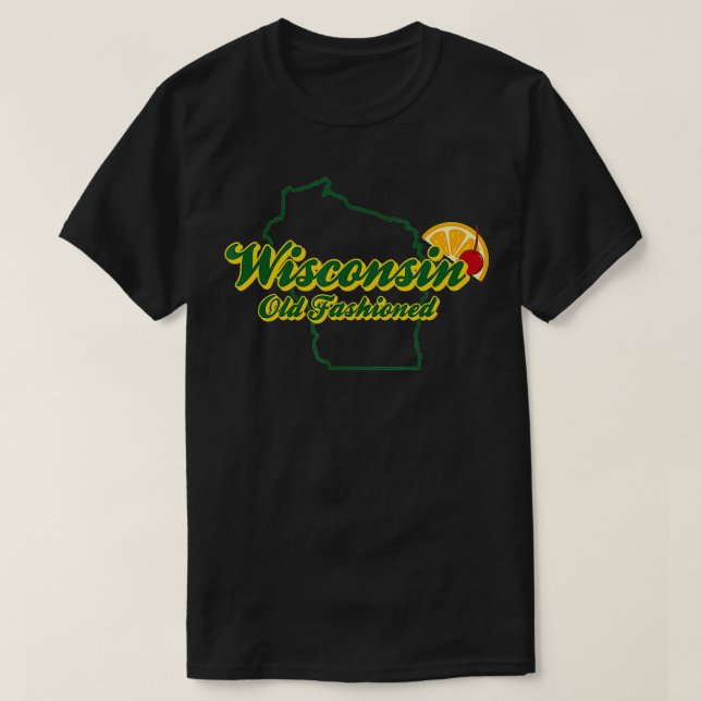 Camiseta Wisconsin Old Fashiated Green Bay Green Green e Do (Frente do Design)