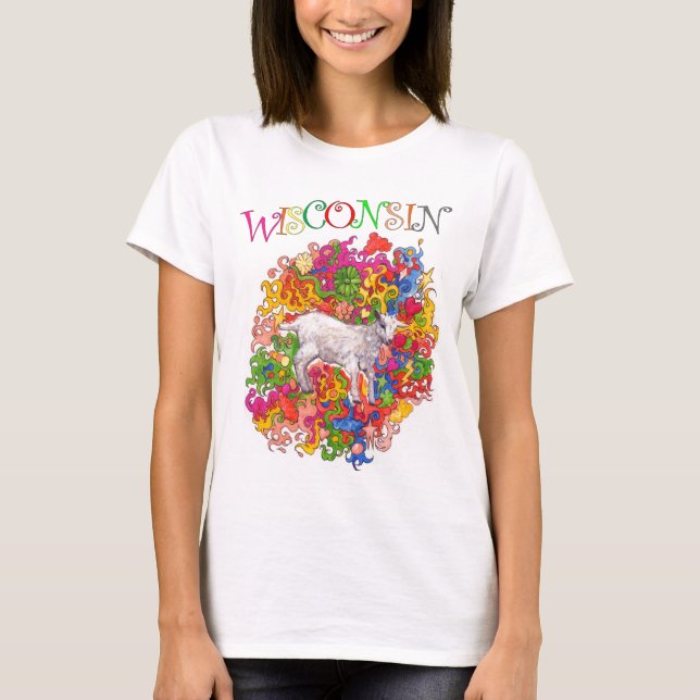 Camiseta Wisconsin psicadélico Goatling (Frente)