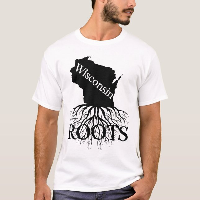Camiseta Wisconsin State Roots Women's or Men's Shirt (Frente)