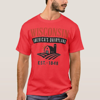 Camiseta Wisconsin Terras Leiteiras da América Fazenda Vint