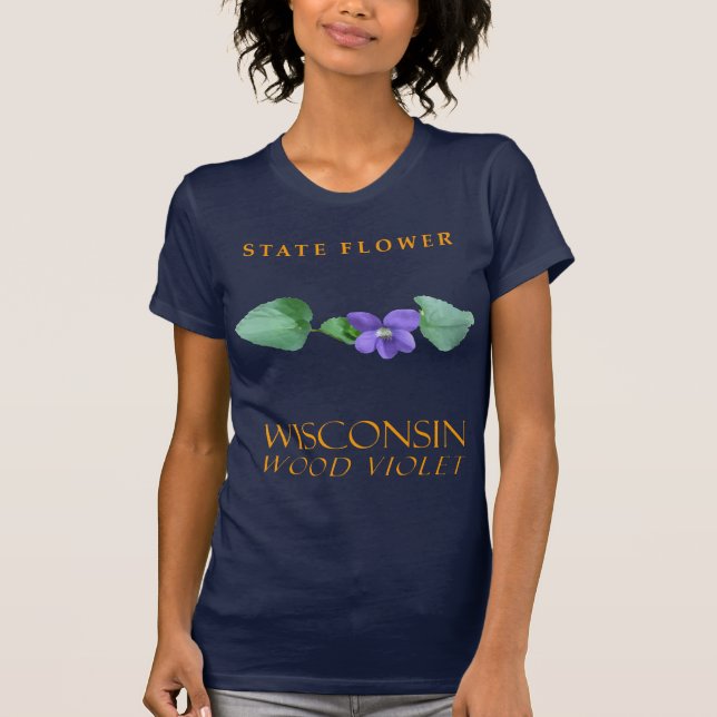 Camiseta Wisconsin Territory Flor O Violeta Da Madeira (Frente)