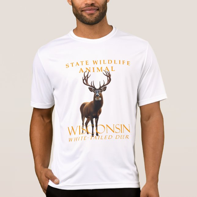 Camiseta Wisconsin Territory Wildlife Animal A cauda branca (Frente)