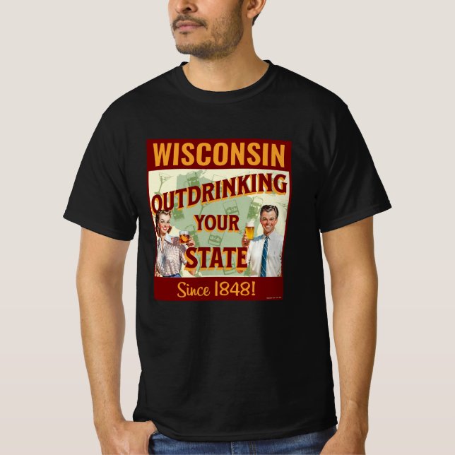 Camiseta Wisconsin Tomando o seu Estado fora do ar desde 18 (Frente)