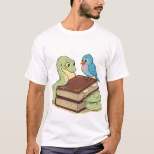 Camiseta Wise Cobra e Bird em um livro