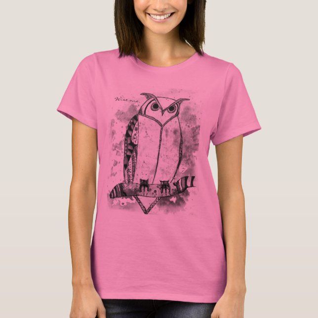 Camiseta Wise One Patterted Art Design Owl (Frente)