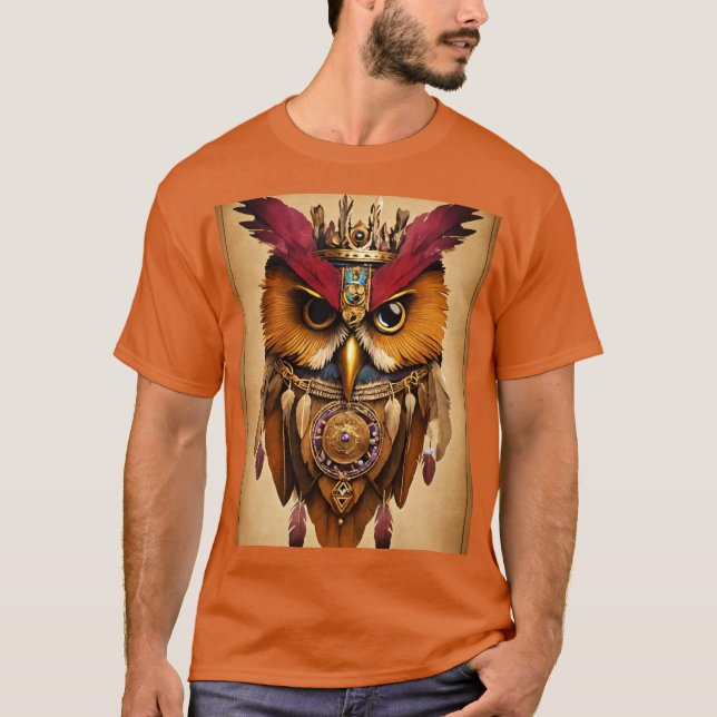 Camiseta Wise Owl Shaman T-Shirt, com inspiração americana (Frente)