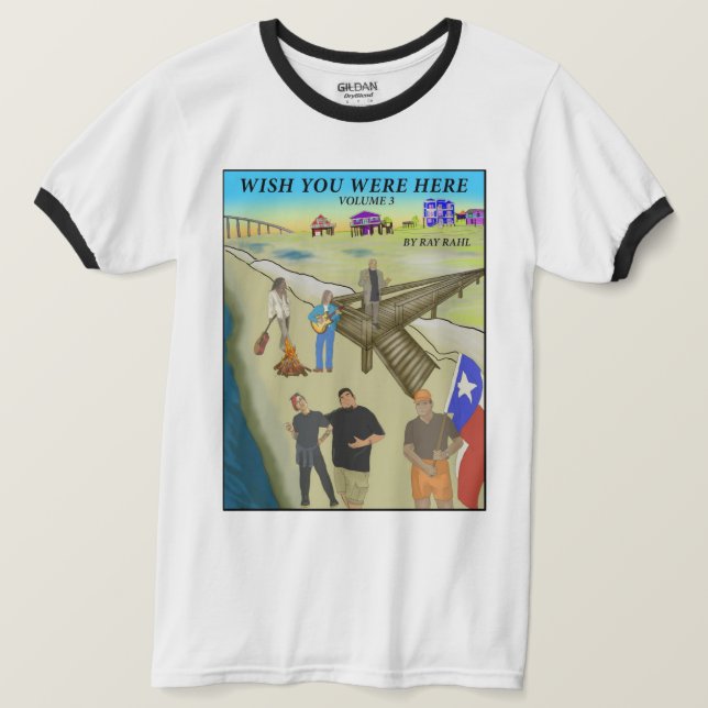 Camiseta Wish You Were Here 3 Ringer (Frente do Design)