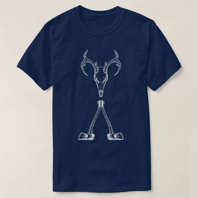 Camiseta Wishbone Axe With Deer Skull Classic TShirt (Frente do Design)