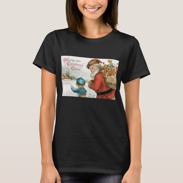 Camiseta Wishing You Christmas Cheer by Ellen Clapsaddle (Frente)