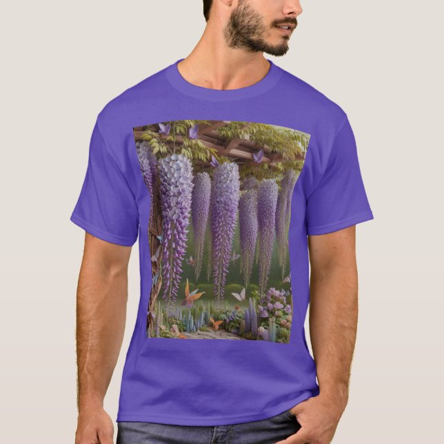 Camiseta Wisteria Floral Purple (Frente)
