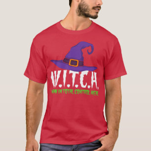 Camiseta Witch Abbreviation Woman In Total Control Here Hal