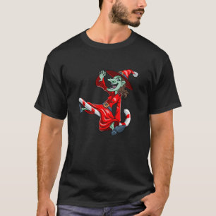 Camiseta Witch Candy Cane Natal Santa Hat Neve Engraçado Gi