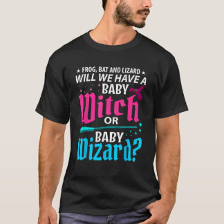 Camiseta Witch Or Wizard Gender Reveal Baby Shower Party Ce