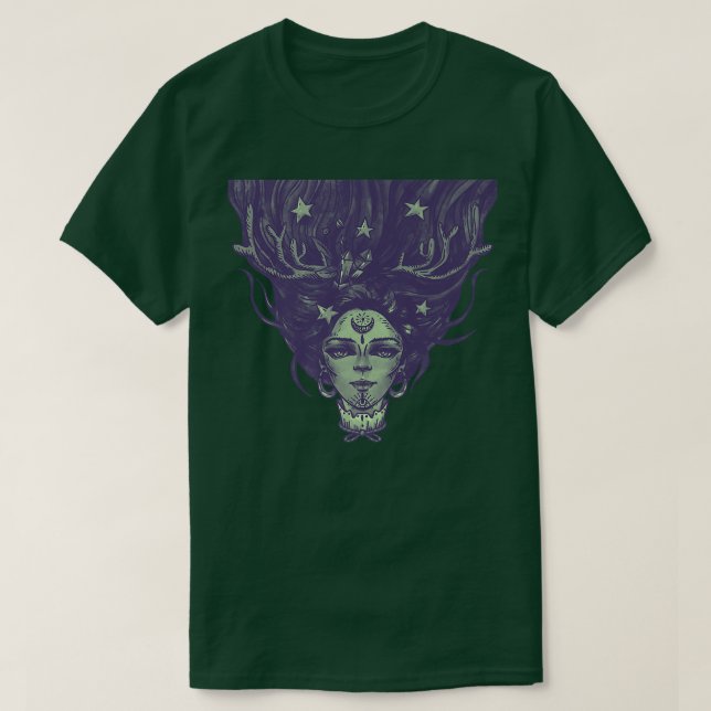 Camiseta Witch Priestess Viking Pagan Wicca1422 (Frente do Design)