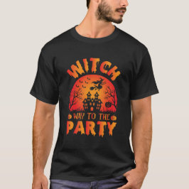 Camiseta Witch Way to the Party Funny Vintage Halloween