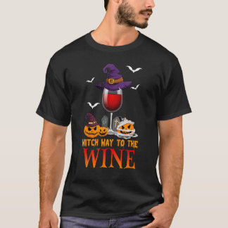Camiseta Witch Way To The Wine   Costume For Witch  