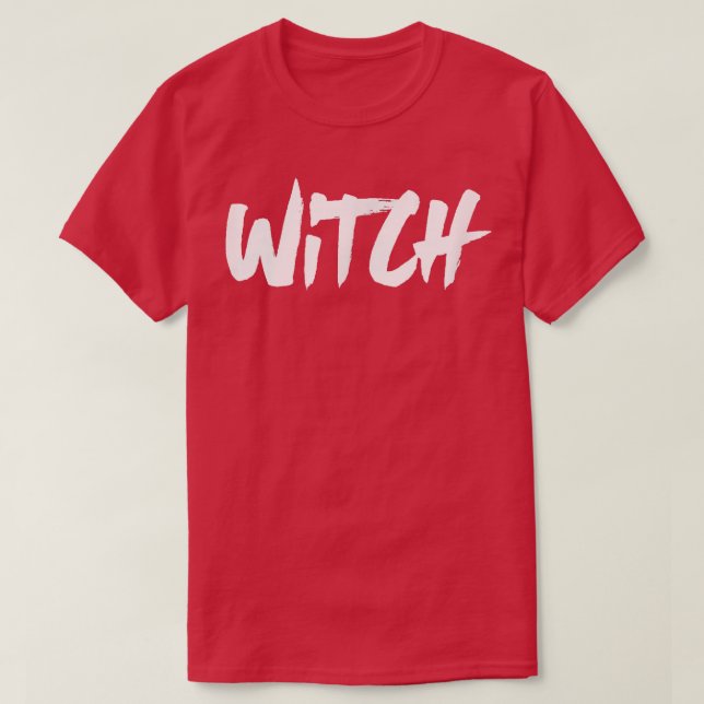 Camiseta Witch Word  Wiccan Religion Spellcaster  (Frente do Design)