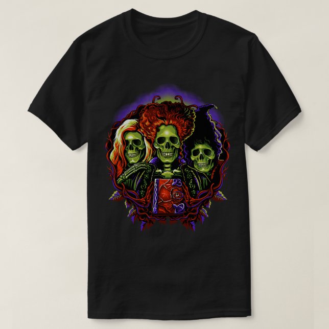 Camiseta Witches Skulls (Frente do Design)