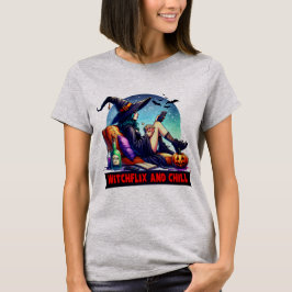 Camiseta "Witchflix and Chill – Fun Witch Design for Hallow