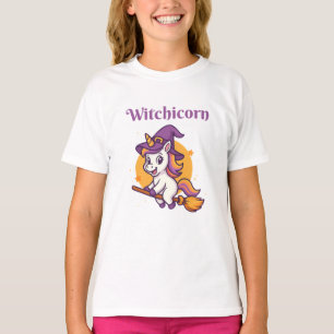 Camiseta Witchicorn - Divertido e fofo Halloween assustador
