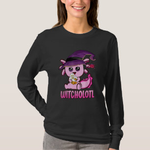 Camiseta Witcholotl Axolote Bonito Bruxa Dia das Bruxas Ass