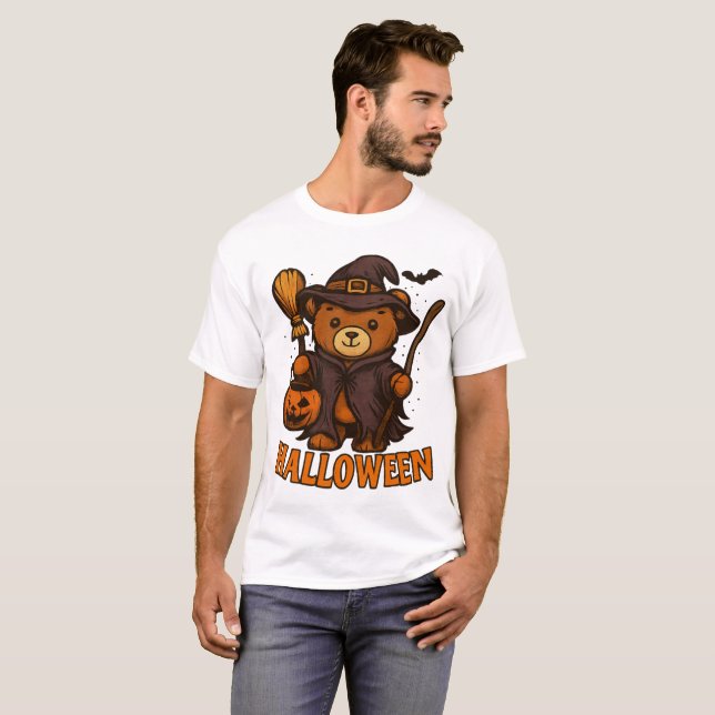 Camiseta Witchy Bear Halloween Tee🧙‍♀️🧙‍♀️ (Frente Completa)