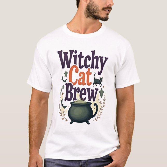Camiseta Witchy Cat Brew (Frente)